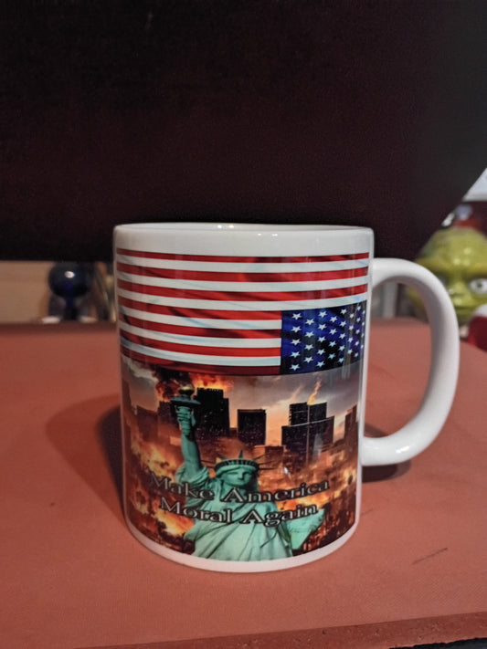 Distressed Make America Moral Again sublimated mug