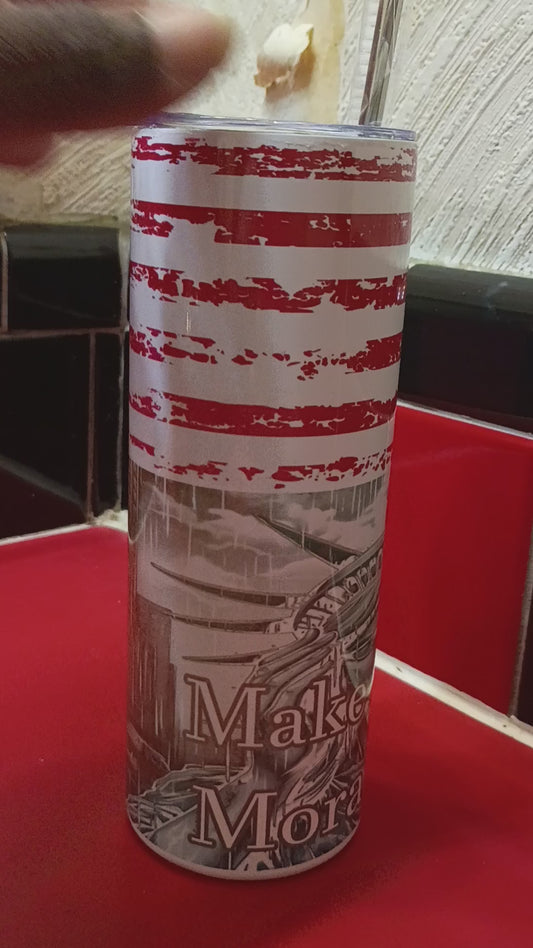 Distressed Make America Moral Again tumbler