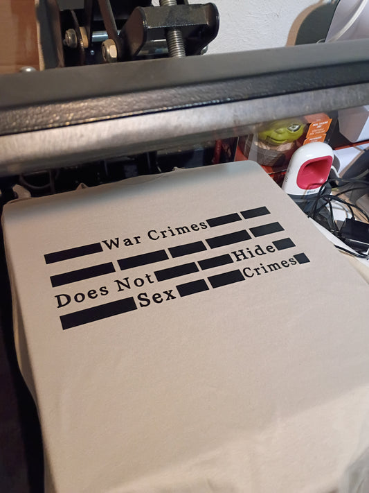 Redacted war crimes does not hide sex crimes shirt