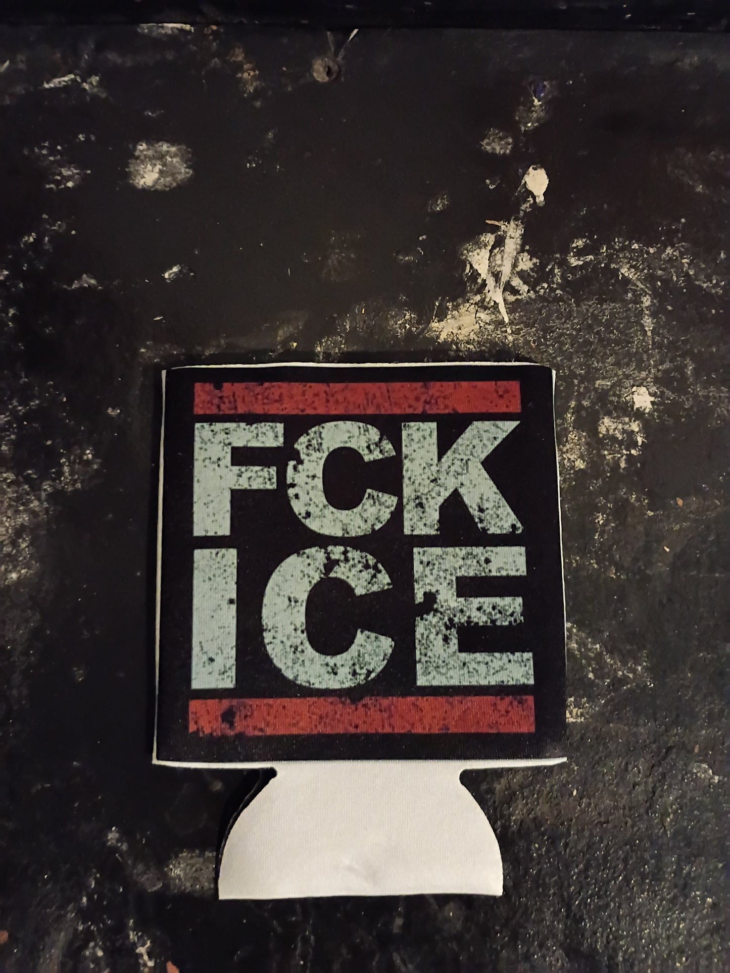 FCKICE Distressed beer cozie