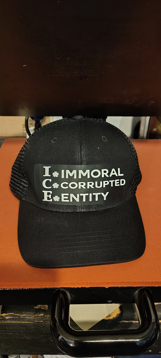 I*C*E Immoral Corrupted Entity snapback trucker hat