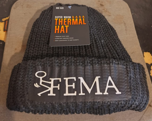 Funny F FEMA thermal beanie