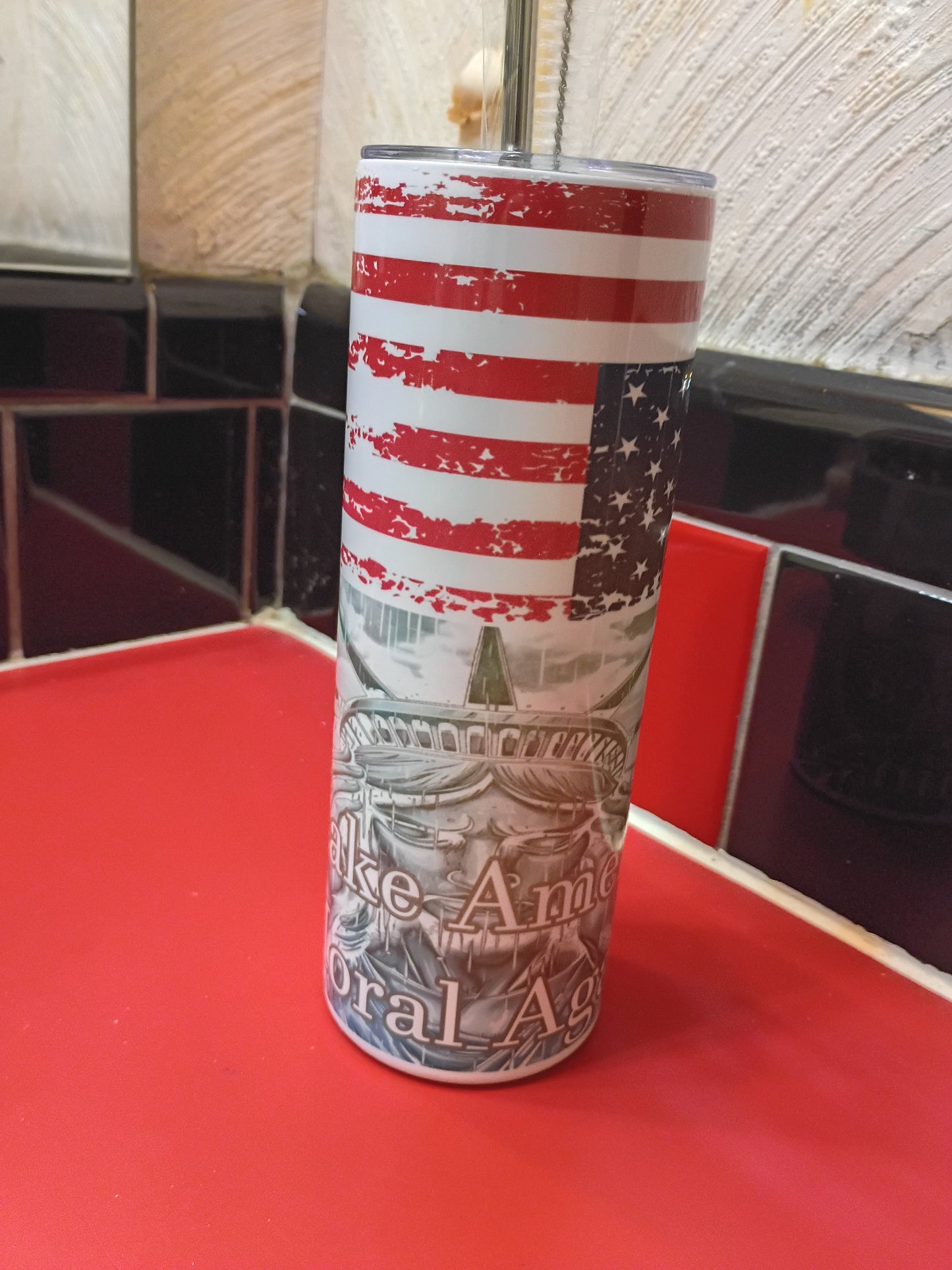 Distressed Make America Moral Again tumbler