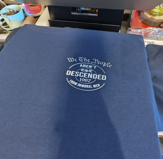 We the people aren't descended from immoral men Make America Moral Again birth year shirt